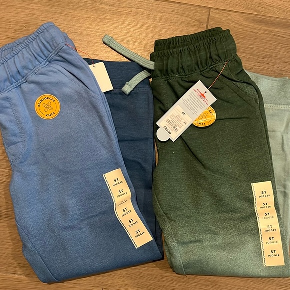 Boys Joggers Set - boys 5T Green & Blue Sweatpants - Picture 3 of 6